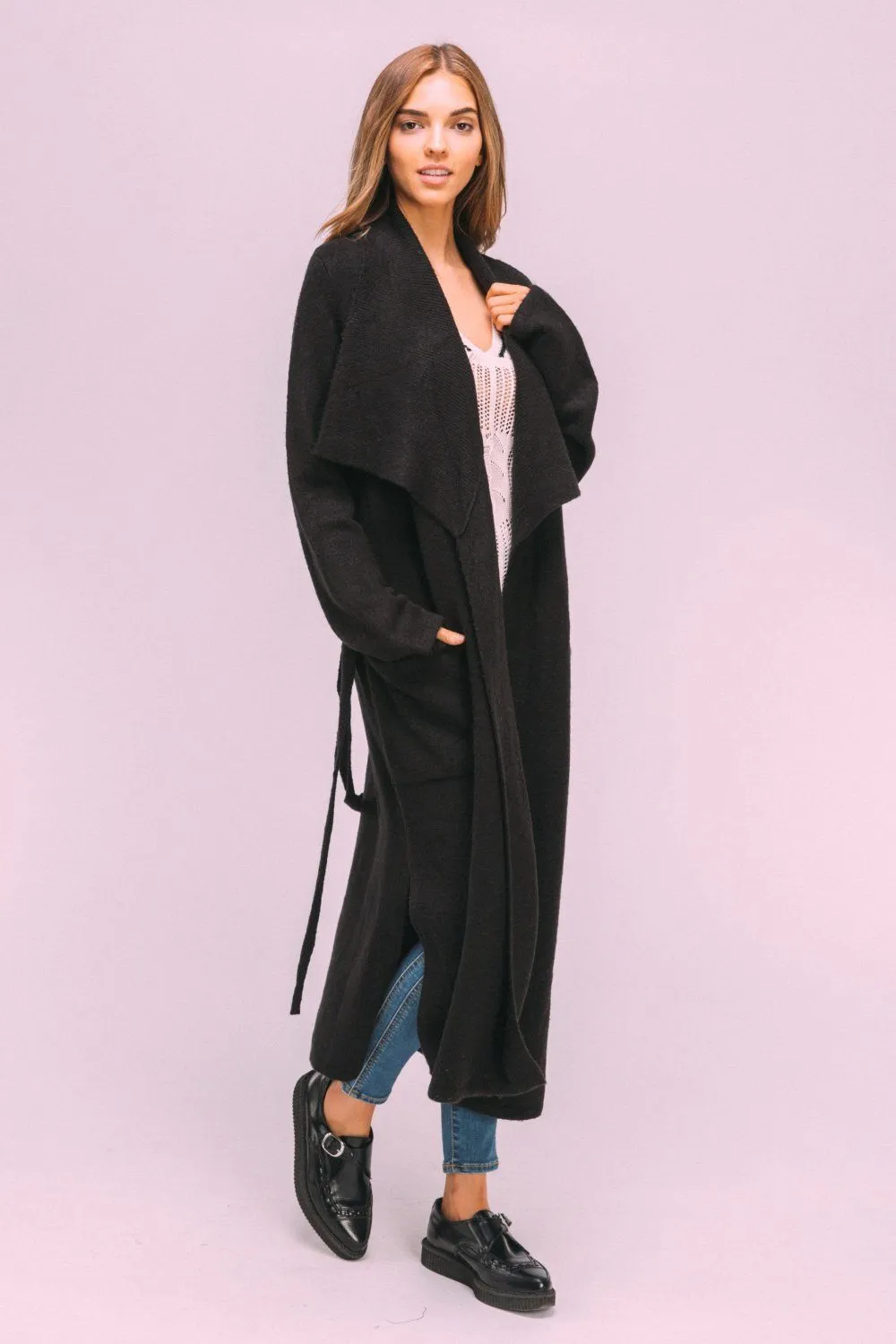 Belted Knit Trench
