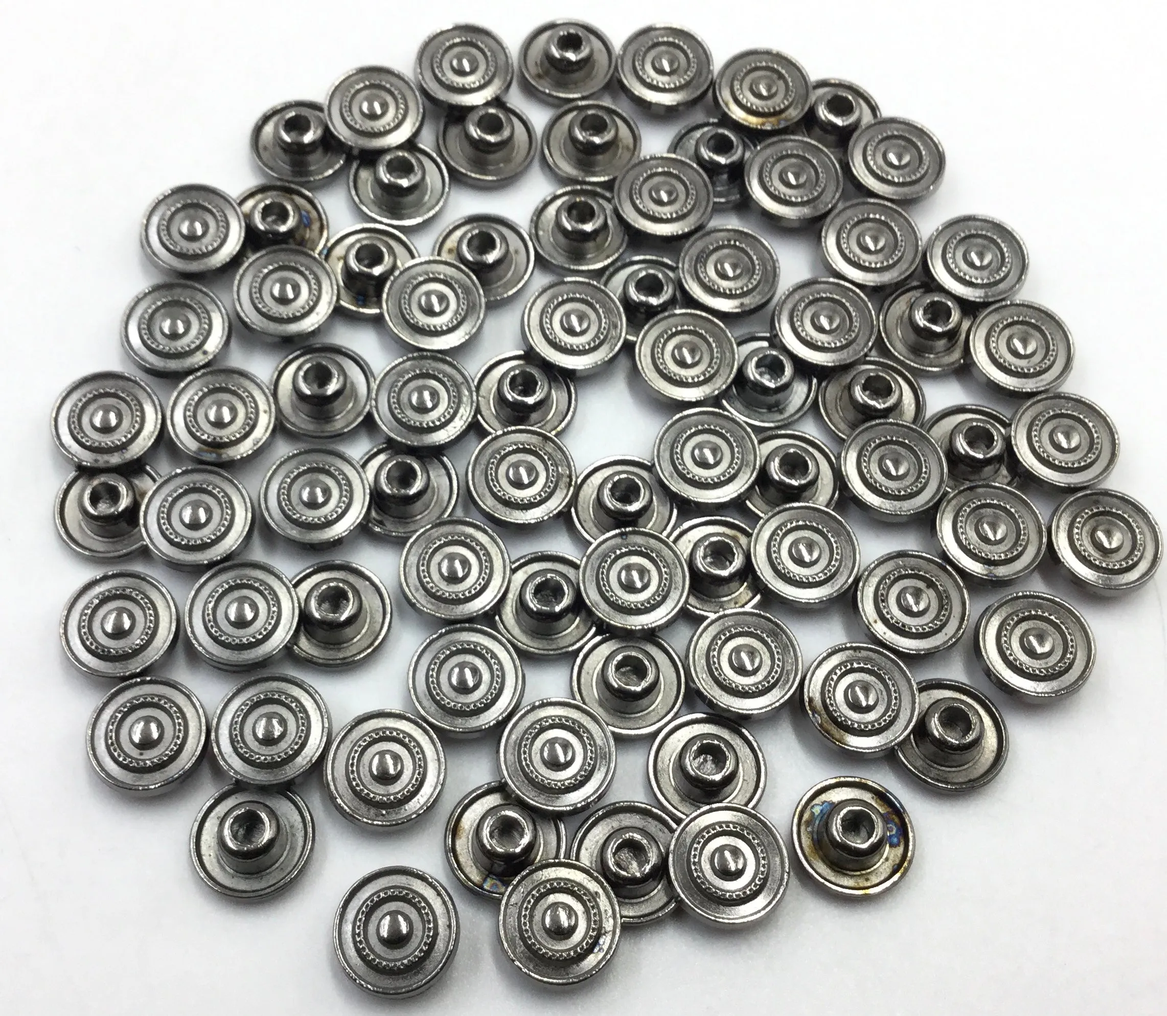 Black Circular Nickel Rivet Buttons