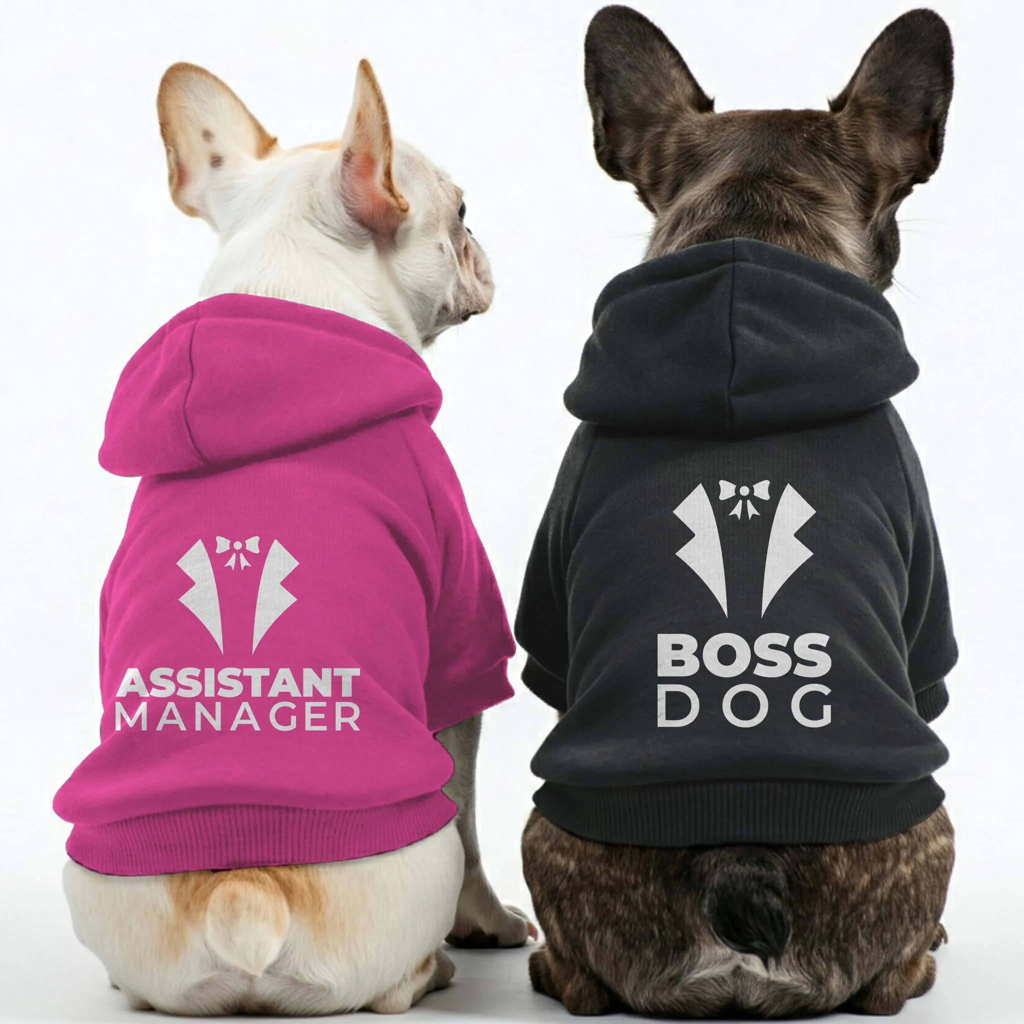Boss dog and Assistant manager - Matching French Bulldog Hoodies – Stylish, Cozy & Personalized!