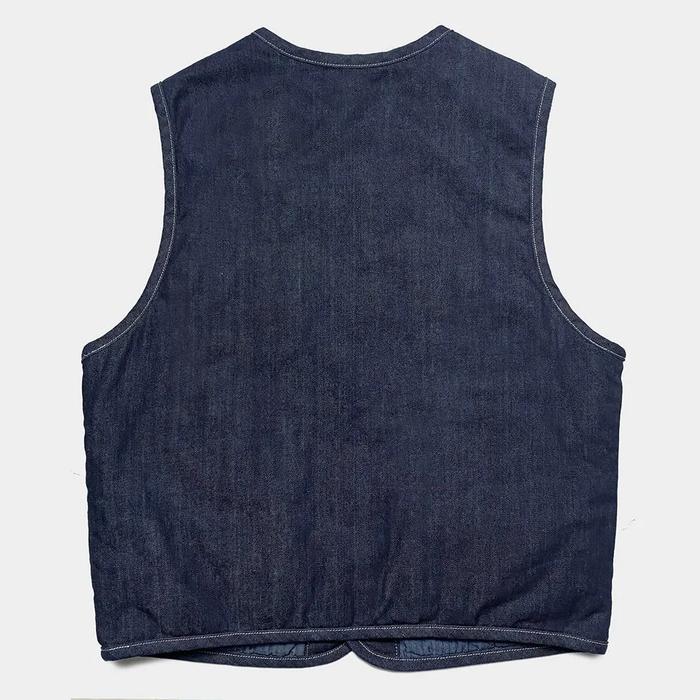 BZEN M.3203RR WATSON-R18 REGULAR FIT 6 POCKET VINTAGE INSPIRED LINED DENIM VEST-12OZ-HRH INDIGO