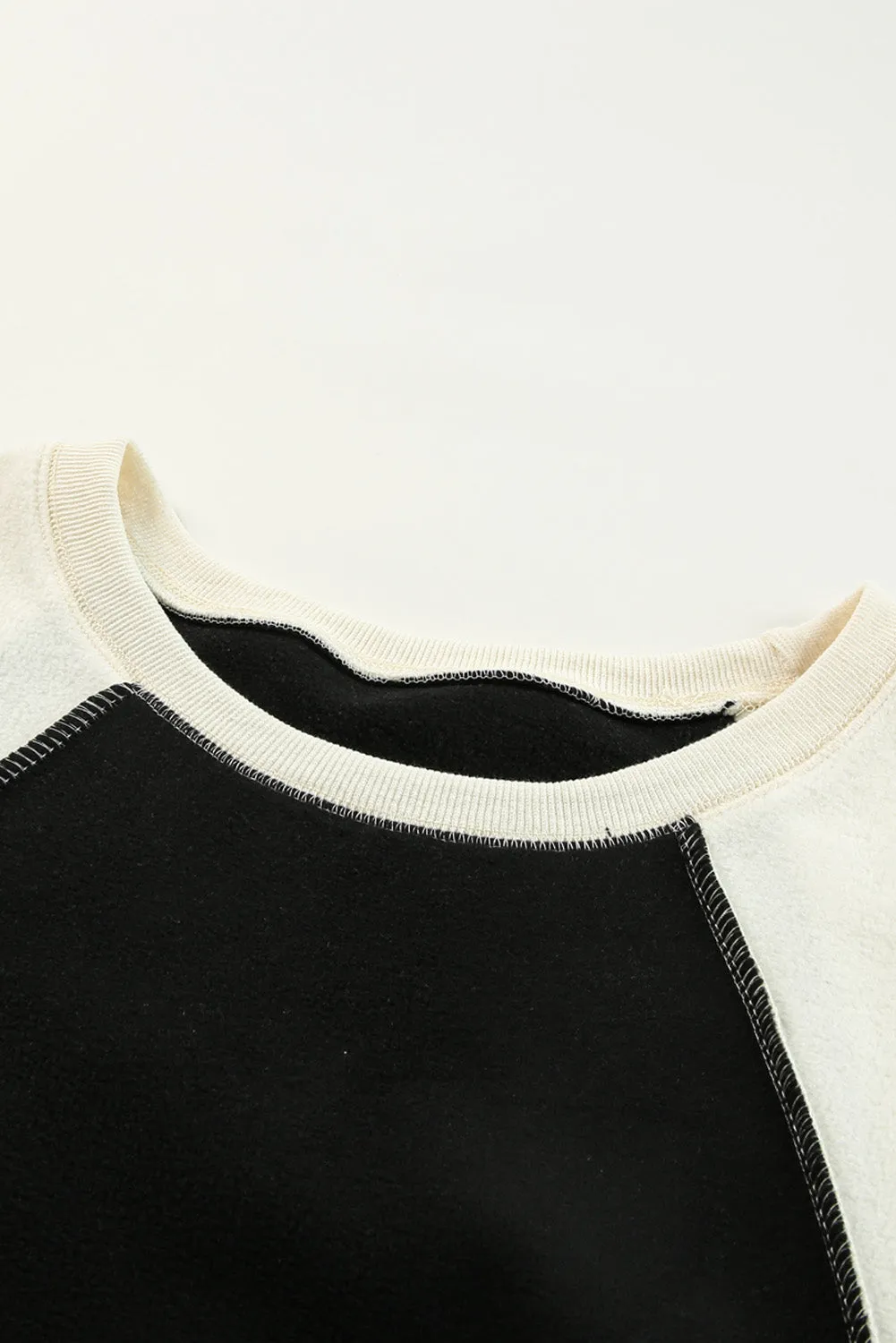 Colorblock Long Sleeve Pullover Fleece Sweatshirt