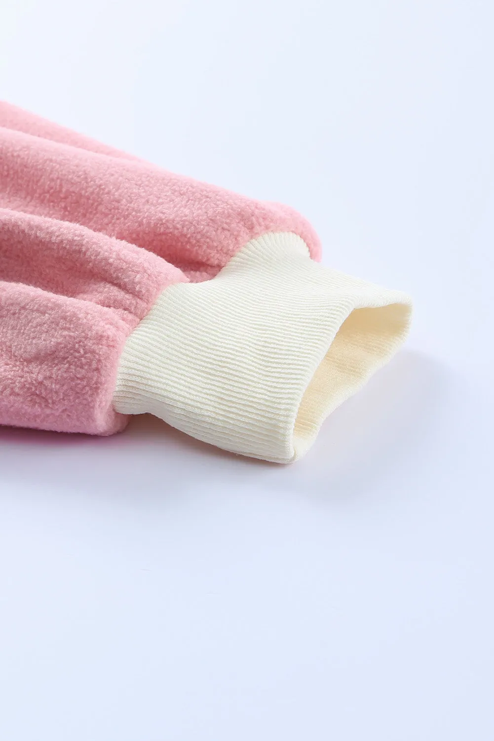 Colorblock Long Sleeve Pullover Fleece Sweatshirt