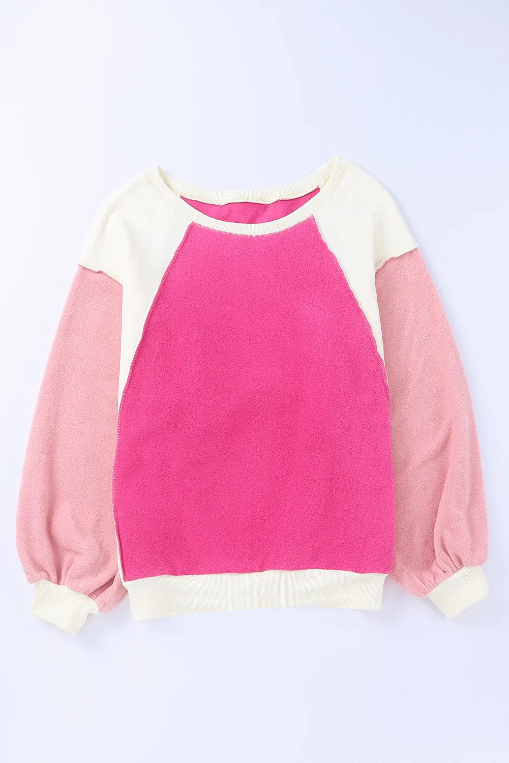 Colorblock Long Sleeve Pullover Fleece Sweatshirt