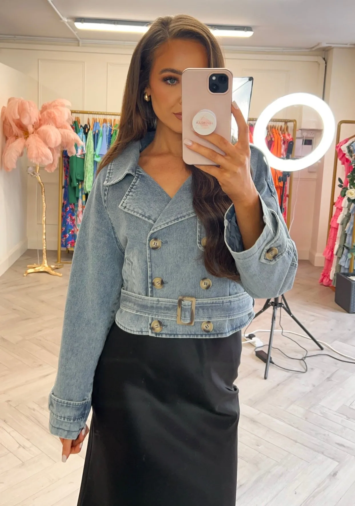 Farragh Cropped Denim Trench
