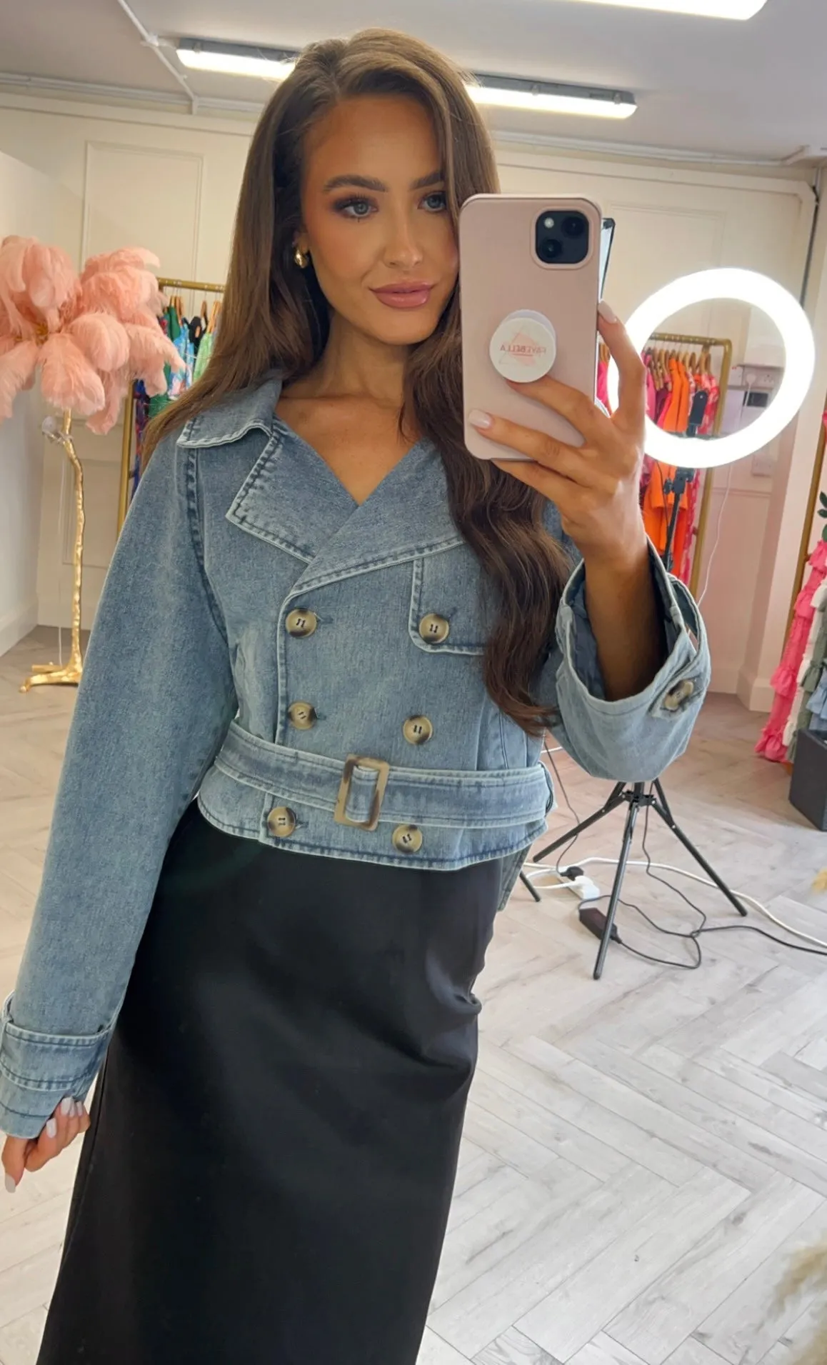 Farragh Cropped Denim Trench