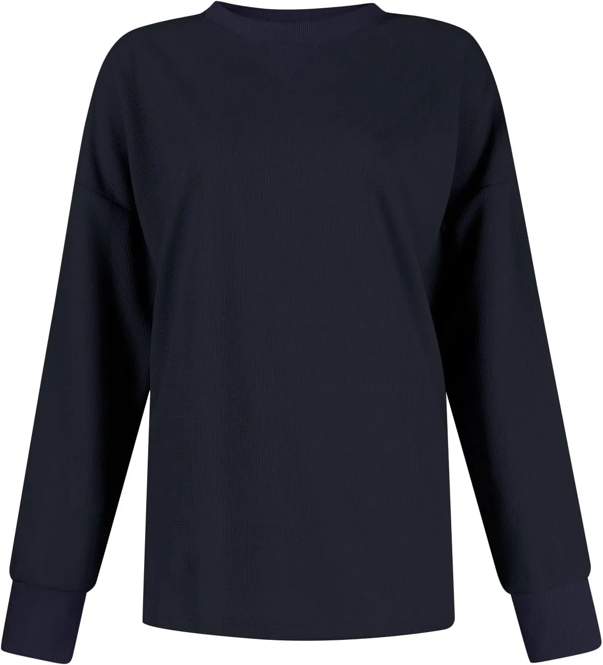 GOFULY Women'S Crewneck Sweatshirts Lightweight Waffle Knit Shirts Long Sleeve Fall Pullover Ribbed Color Block Sweatshirt