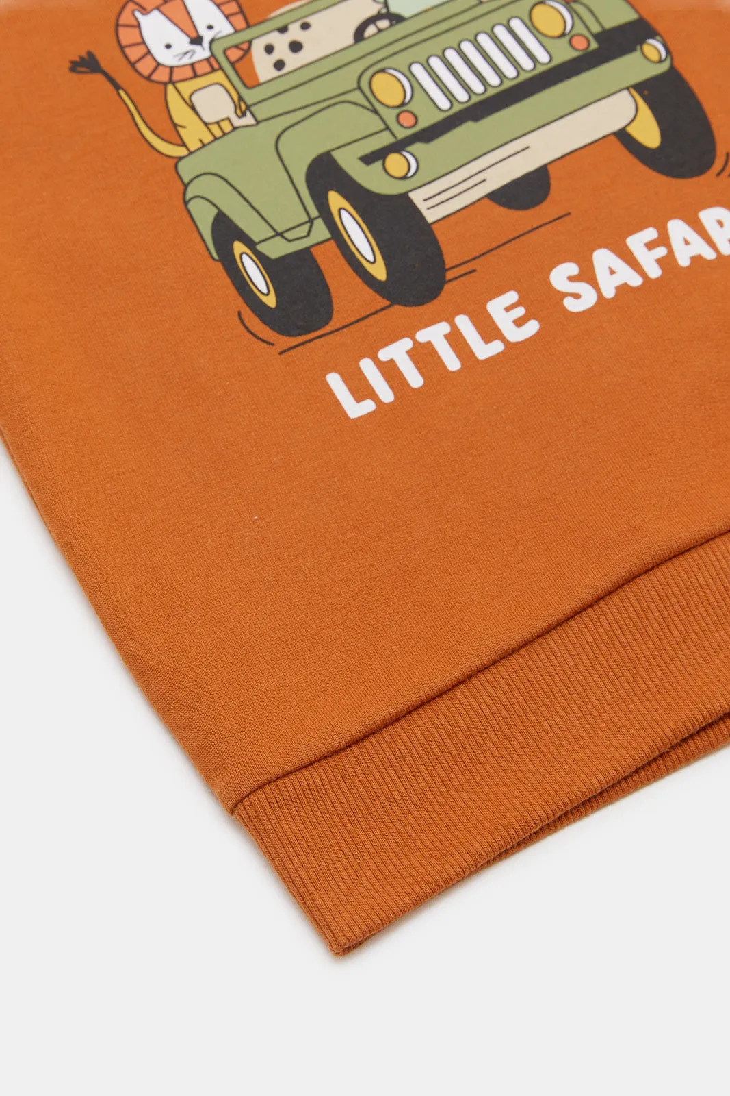Infant Boys Tan Tiger Safari Printed Sweatshirts
