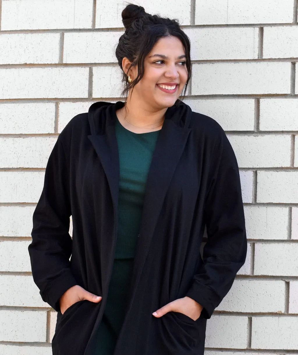 JENNI french terry duster in Black
