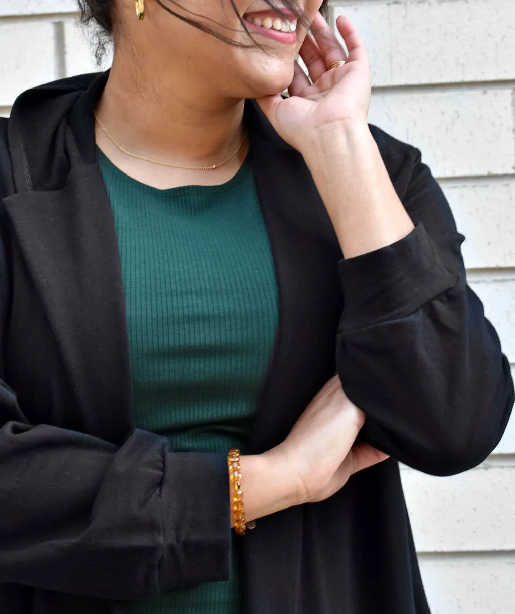 JENNI french terry duster in Black