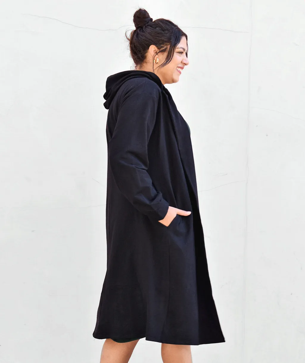 JENNI french terry duster in Black