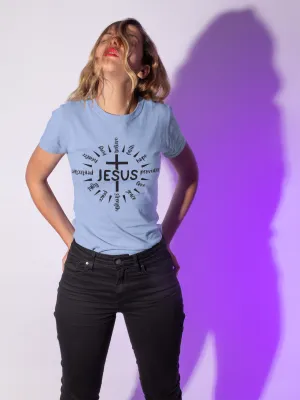 Jesus T-Shirt  Christian Faith Shirt with Cross Graphic | Scripture-Inspired Tee for Women