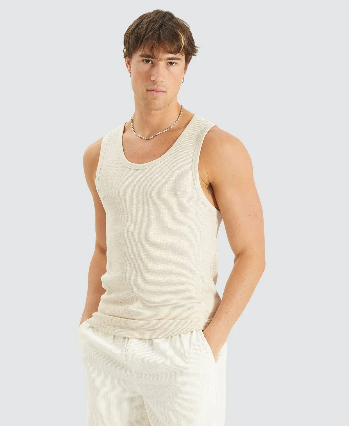 Kai Mini Waffle Singlet Oatmeal