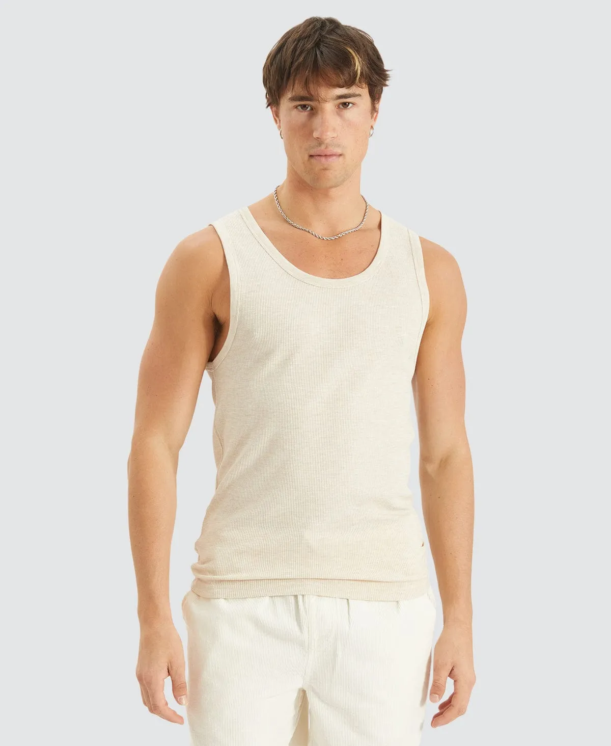Kai Mini Waffle Singlet Oatmeal