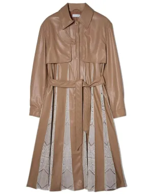 Kya Vegan Leather Knit Trench Coat