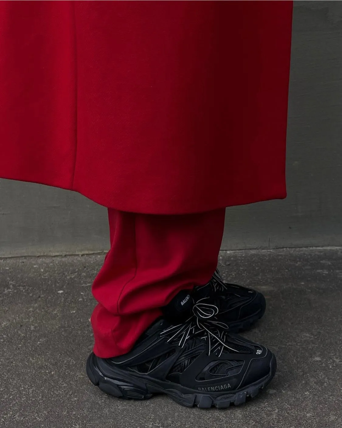 Ladies Red Fashion Personality Premium Sense Long Coat