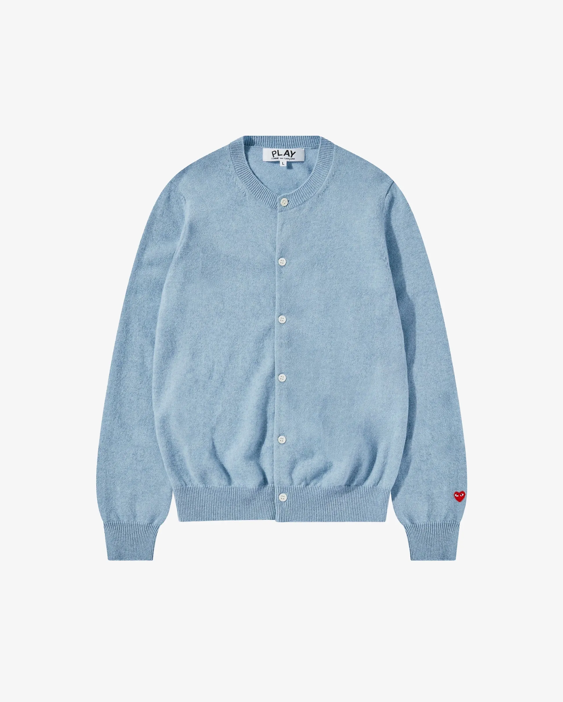 N091 UNISEX SMALL HEART CARDIGAN / LIGHT BLUE