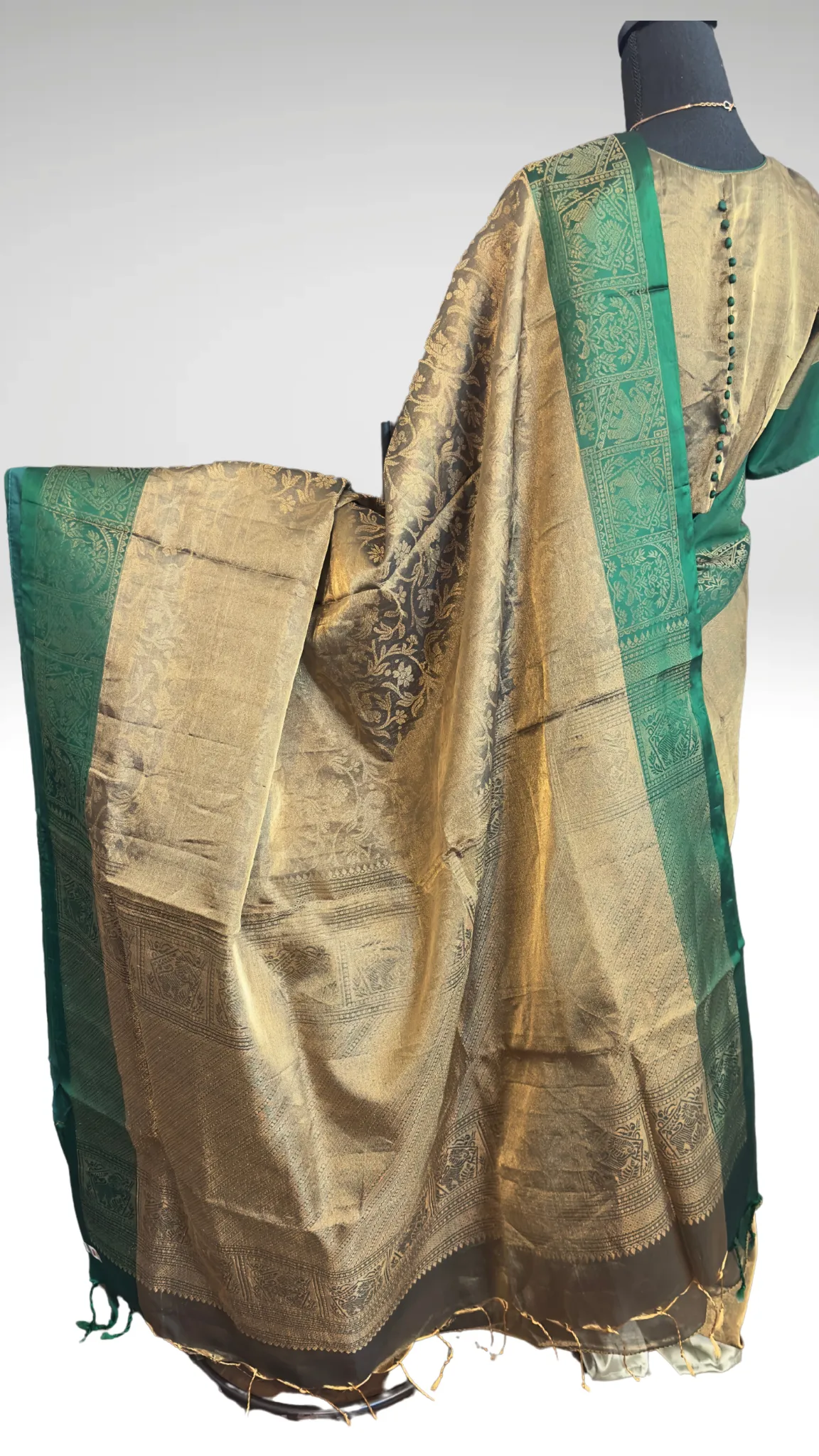 Pure Antique Tissue soft silk saree with stitched  blouse