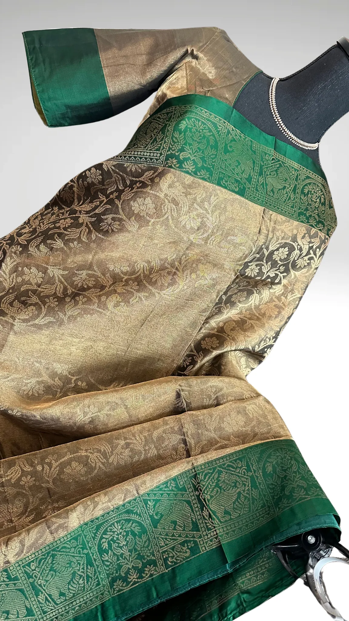 Pure Antique Tissue soft silk saree with stitched  blouse