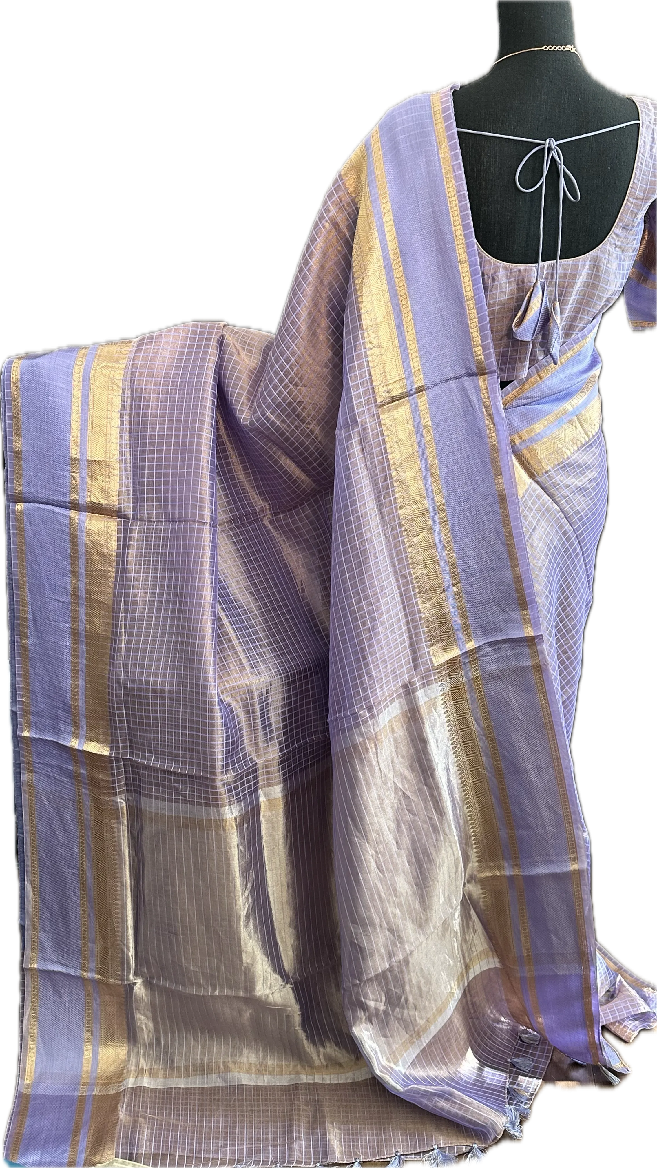 Pure Double Tissue beneras lavender soft organza silk saree with blouse online shopping usa