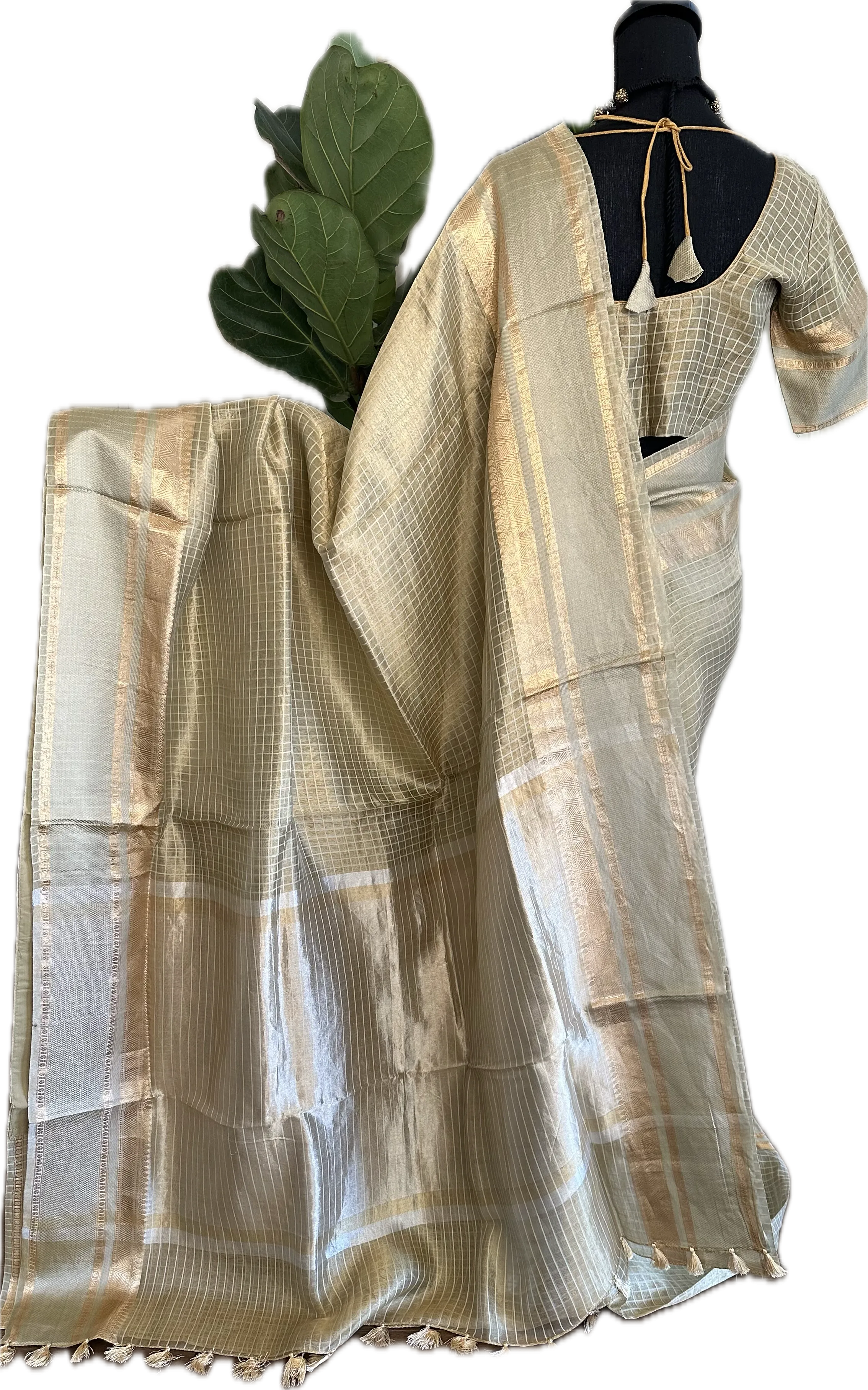 Pure Double Tissue beneras tan soft organza silk saree with blouse online shopping usa