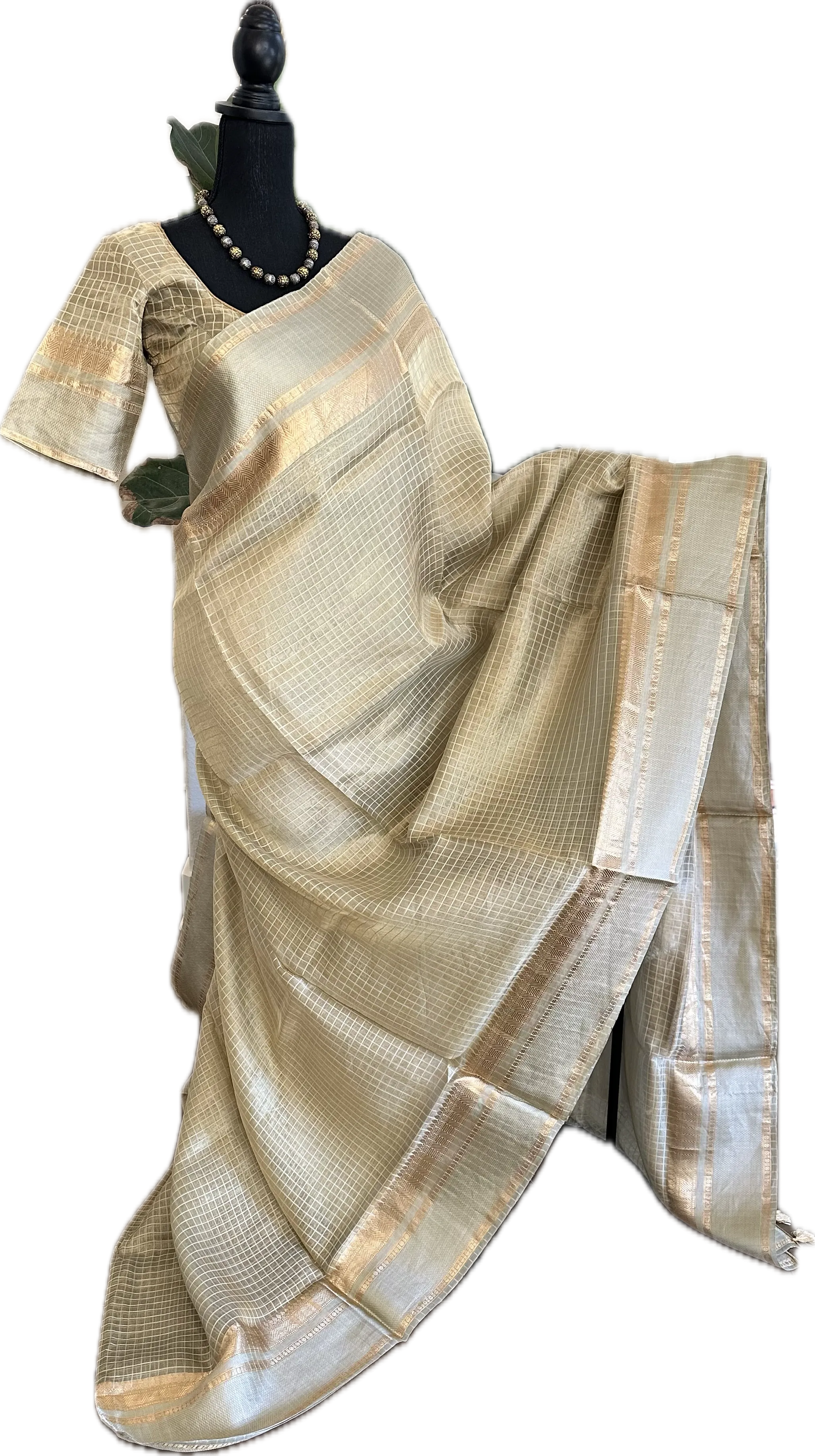 Pure Double Tissue beneras tan soft organza silk saree with blouse online shopping usa