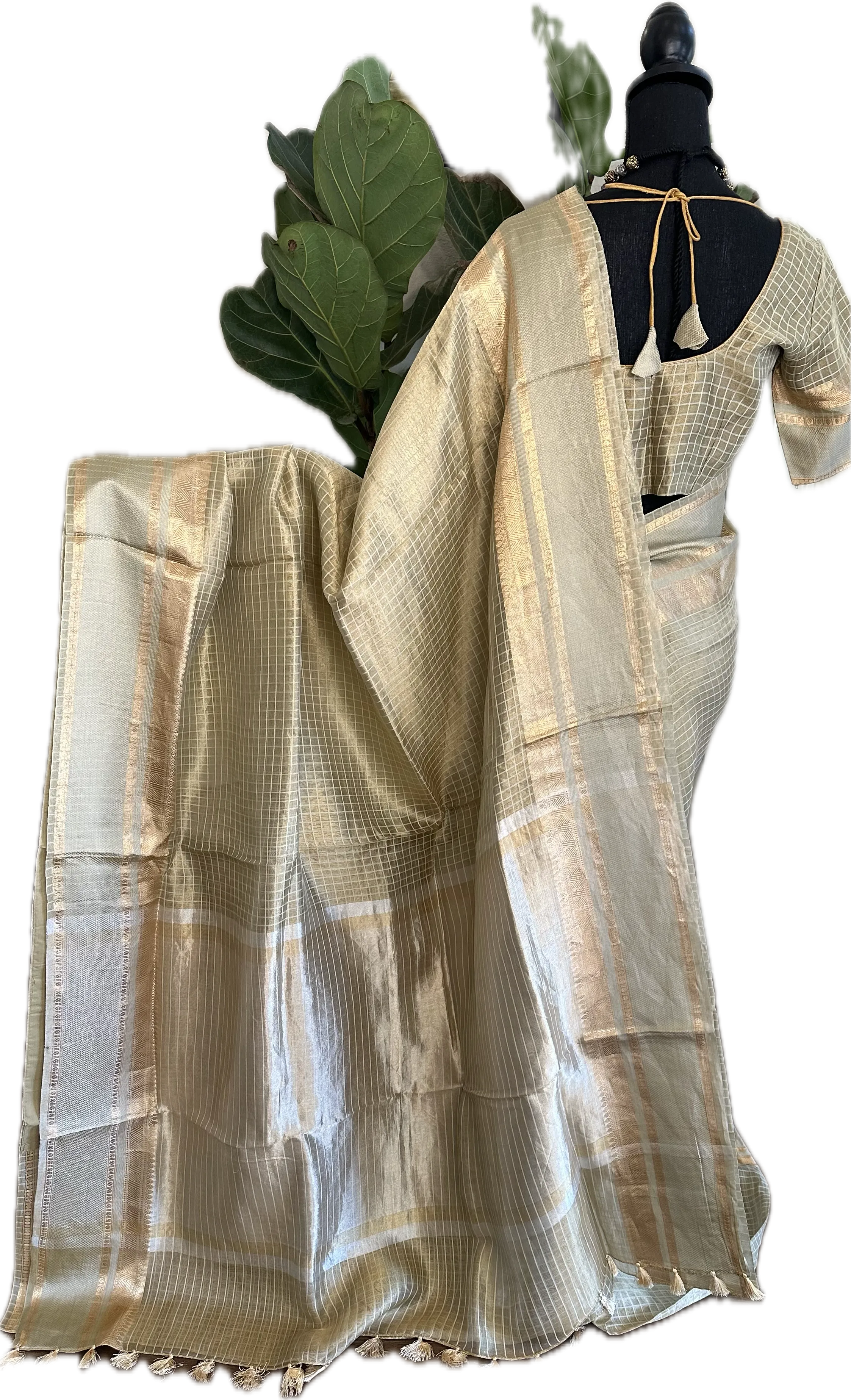 Pure Double Tissue beneras tan soft organza silk saree with blouse online shopping usa