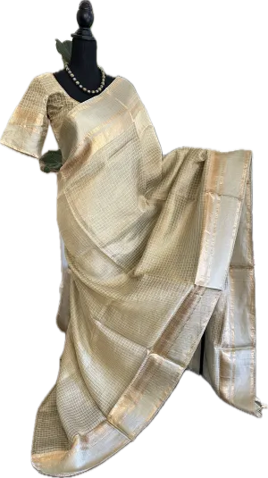 Pure Double Tissue beneras tan soft organza silk saree with blouse online shopping usa