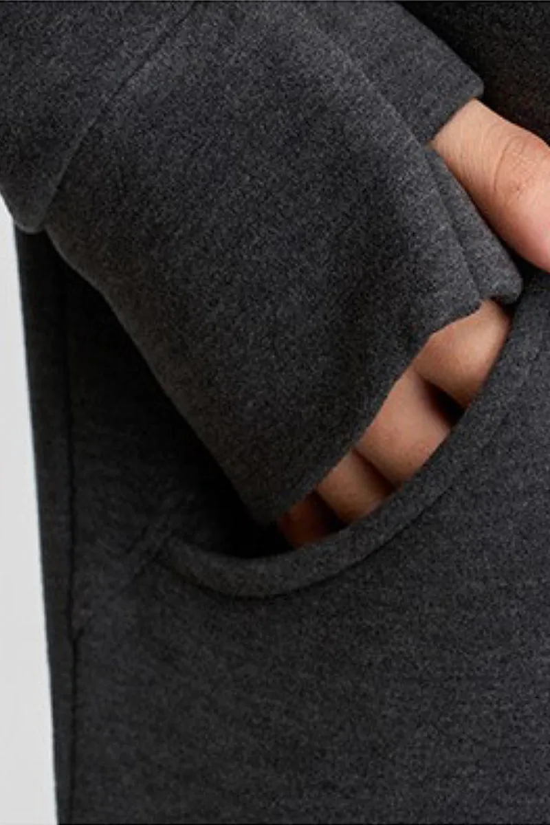 Soft Acetate-Cashmere Blend Double Zip Funnel Neck Sweatshirt with Thumb Holes