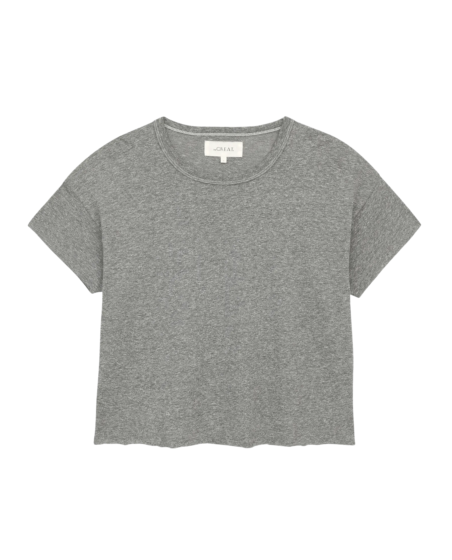 The Crop Tee. Solid -- Heather Grey