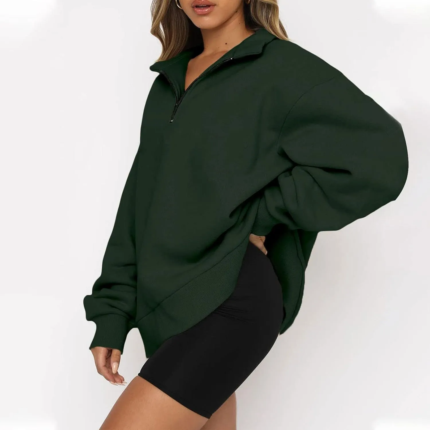 UOQAPRE Oversized Sweatshirt for Women Long Sleeve Womens Sweaters Half Zip Pullover Women Clothes for Girls Christmas
