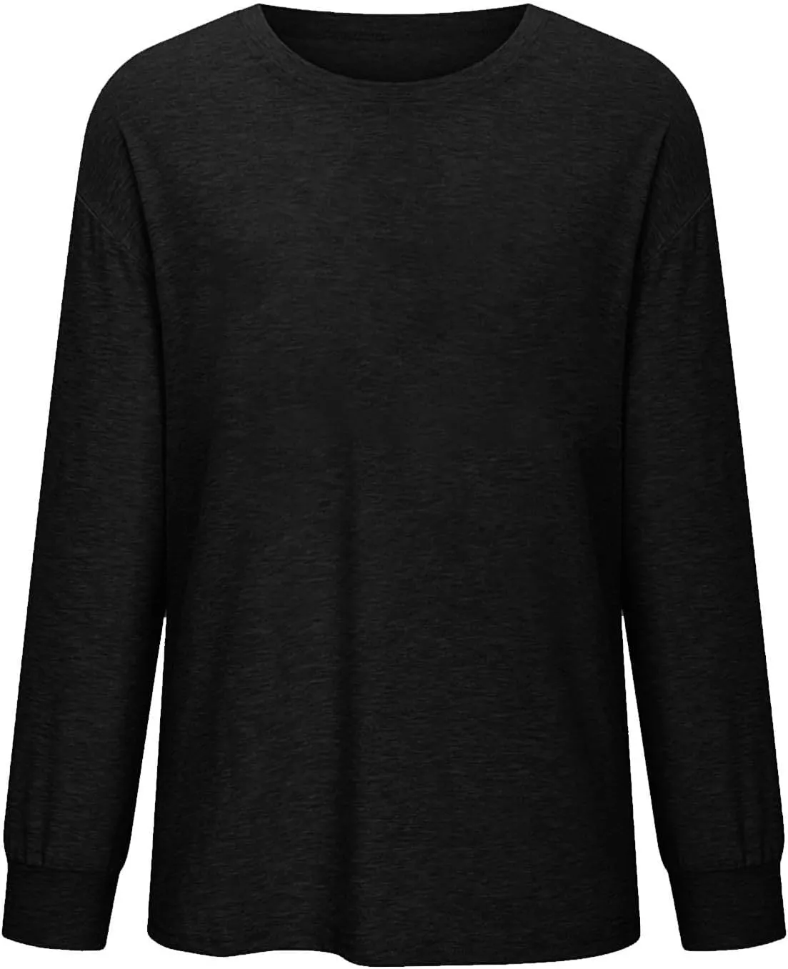 Womens Fashion Blouse Fitted Long Sleeves Crewneck Sweatshirt Solid Color Tops Pullover Casual Loose Hoodies